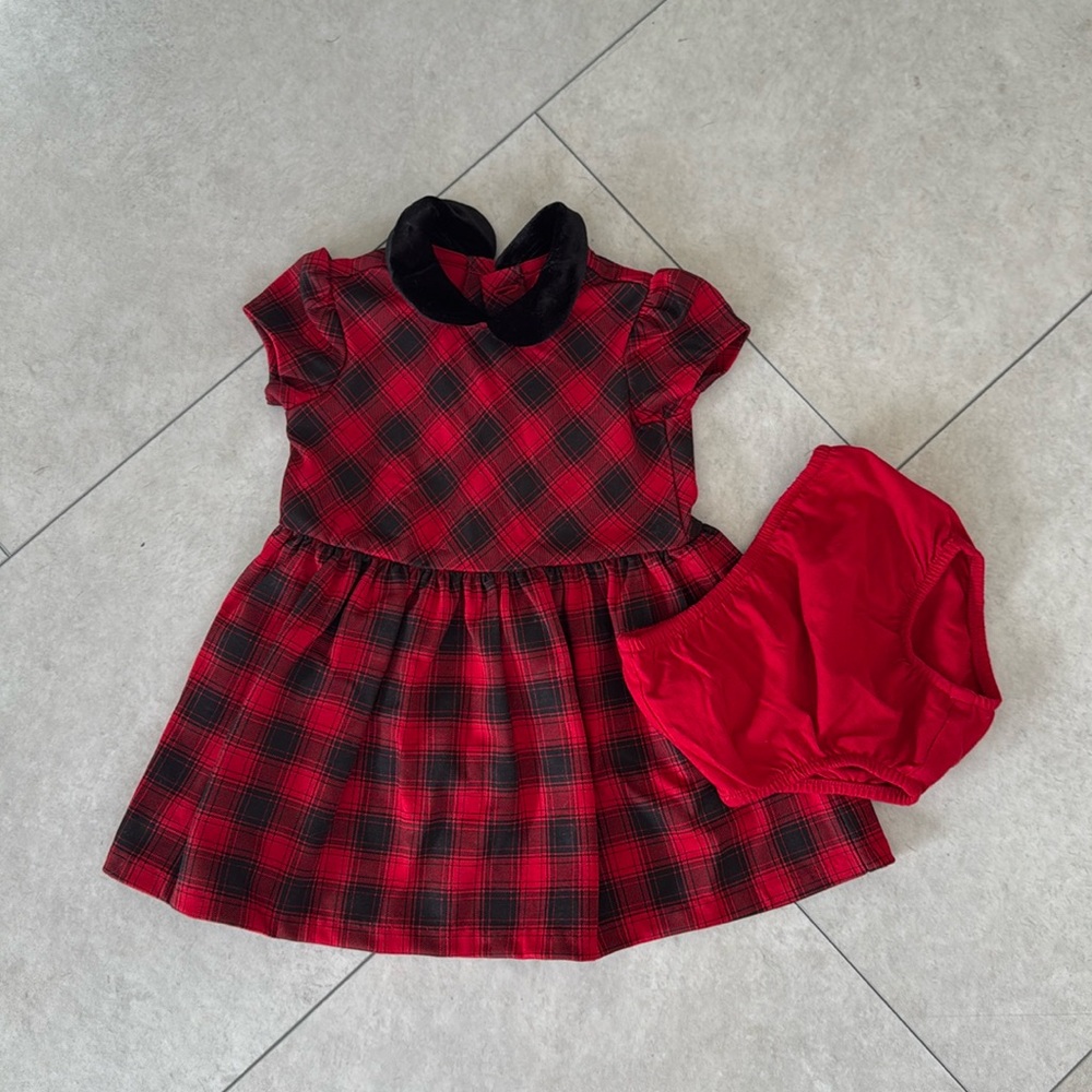 Ralph Lauren- plaid holiday dress -6 months
